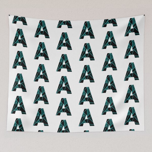 Item preview, Monogram A With Neon Blue Abstract Lines designed and sold by Coffee Lifestyle.