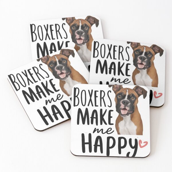 Aperçu de l'œuvre Les boxeurs me rendent heureux t-shirt, t-shirt amoureux des chiens créée et vendue par hamoudaatm3.