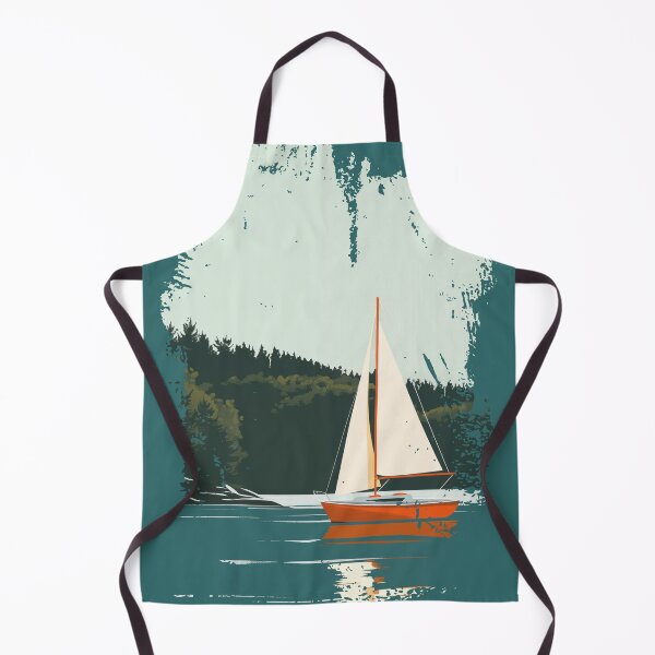 Item preview, Sailing Fan | Orange Sailboat White Sail Lake designed and sold by RR-Arts.