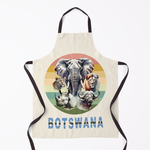 Item preview, Botswana Big 5 Watercolor on Retro Sunset for Botswana Fans designed and sold by Scotch Macaskill.