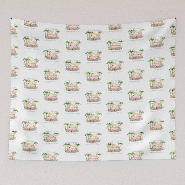 Item preview, Retro Vintage Camper Caravan Beach Scene with quote - "We Could Do It You Know...Run Away and Live at the Beach". designed and sold by ReefCoast.