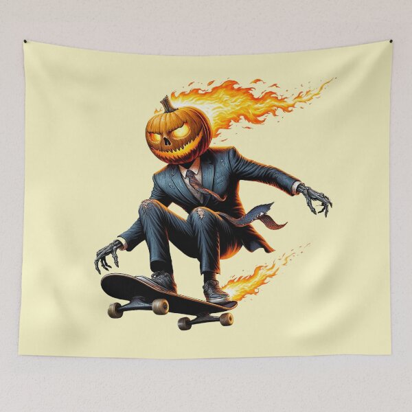 Item preview, Jack-o-lantern Skater Dude designed and sold by bunnyboiler.