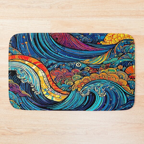 Item preview, Multicolor Waves Pattern Of Ocean In The Night. designed and sold by Giulivo Store Graphic.