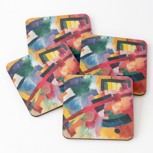 Item preview, Dynamic Geometric Fusion- Vivid Colors and Bold Brush Strokes in Abstract Interplay designed and sold by OlfactoART Studio.