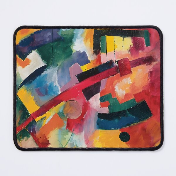 Item preview, Dynamic Geometric Fusion- Vivid Colors and Bold Brush Strokes in Abstract Interplay designed and sold by OlfactoART Studio.