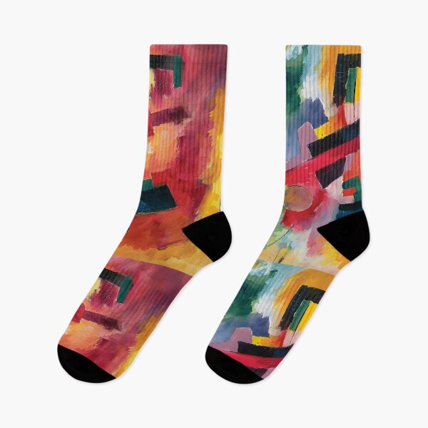 Item preview, Dynamic Geometric Fusion- Vivid Colors and Bold Brush Strokes in Abstract Interplay designed and sold by OlfactoART Studio.