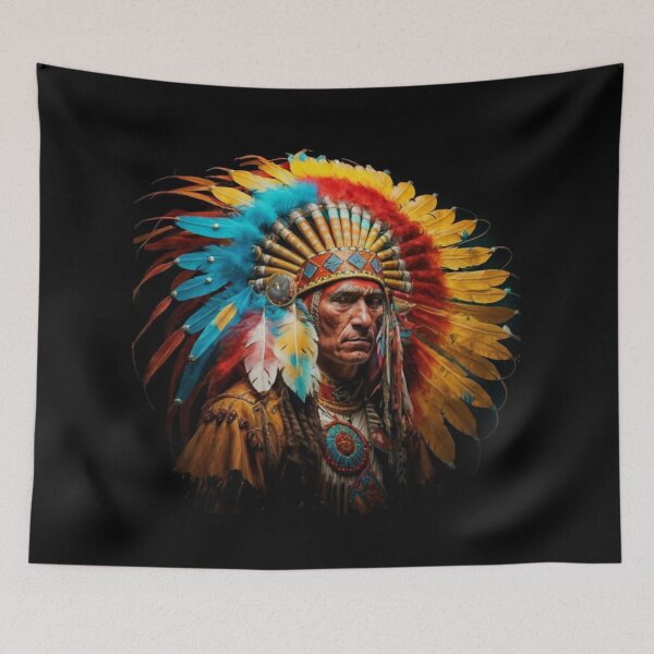 Item preview, Native American Warrior Chief in Full Headdress designed and sold by Benjamin Heffernan.