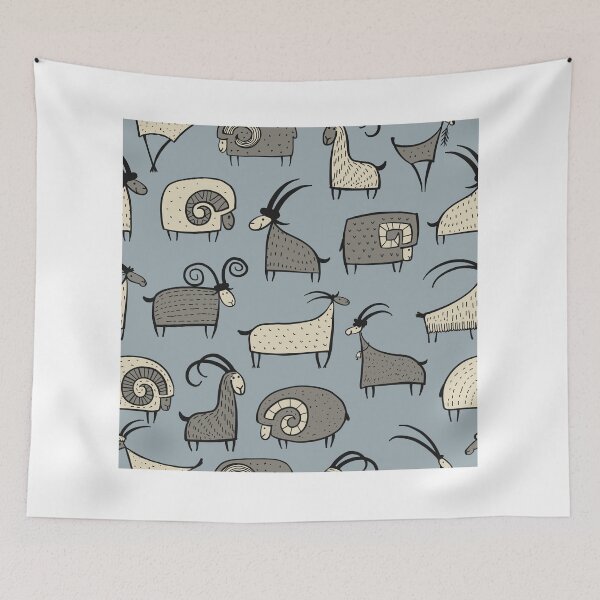 Item preview, Goats and rams, seamless pattern for your design designed and sold by Kudryashka.