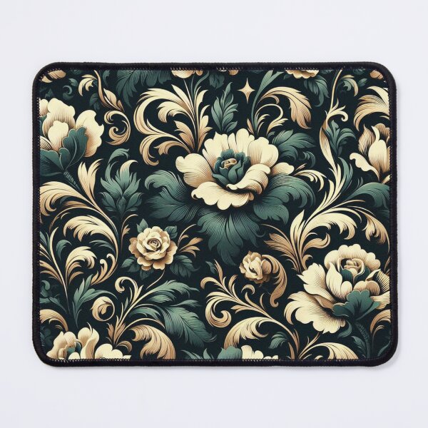 Item preview, Dark Teal & Gold Damask With Roses designed and sold by DesignsByPrnces.