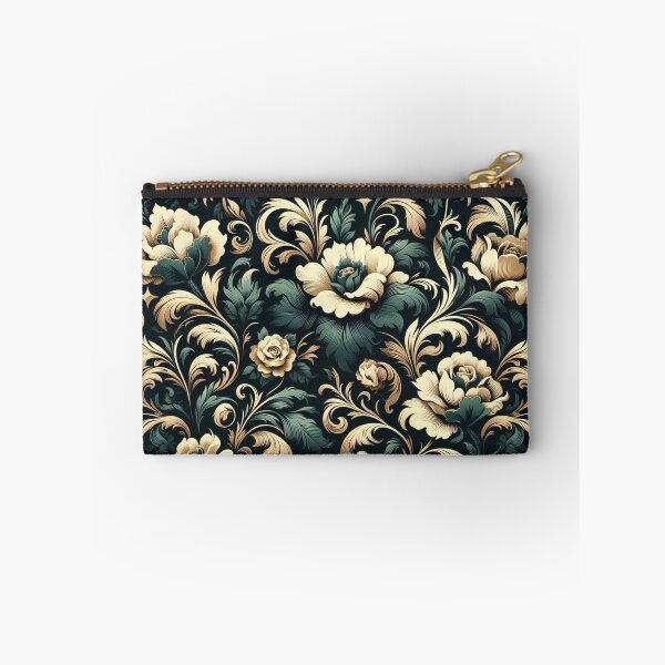 Item preview, Dark Teal & Gold Damask With Roses designed and sold by DesignsByPrnces.
