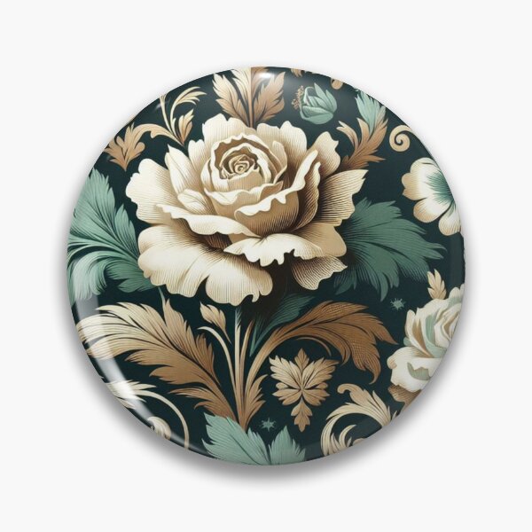 Item preview, Dark Teal & Gold Damask With Roses designed and sold by DesignsByPrnces.