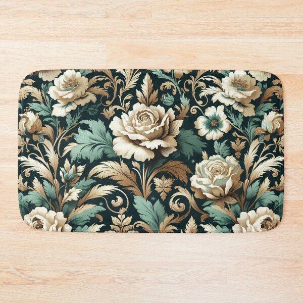 Item preview, Dark Teal & Gold Damask With Roses designed and sold by DesignsByPrnces.