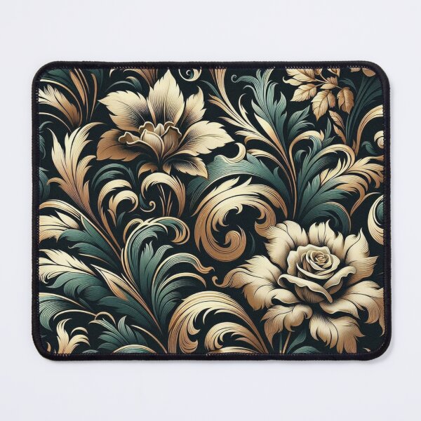 Item preview, Dark Teal & Gold Damask With Roses designed and sold by DesignsByPrnces.