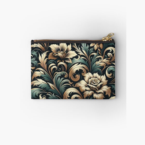 Item preview, Dark Teal & Gold Damask With Roses designed and sold by DesignsByPrnces.