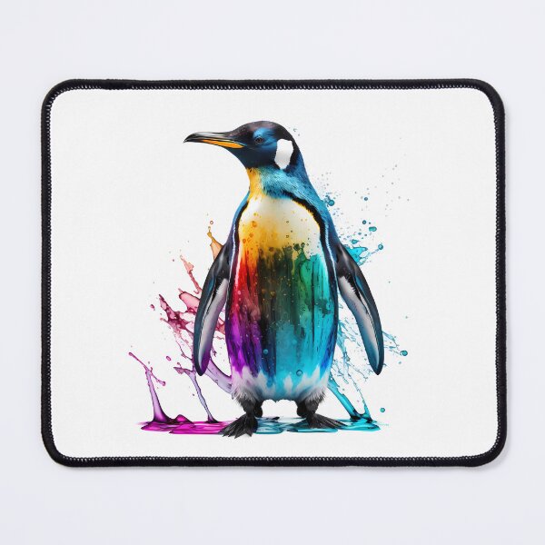 Item preview, Penguin With Rainbow Water Splash Effect designed and sold by Amberjays.