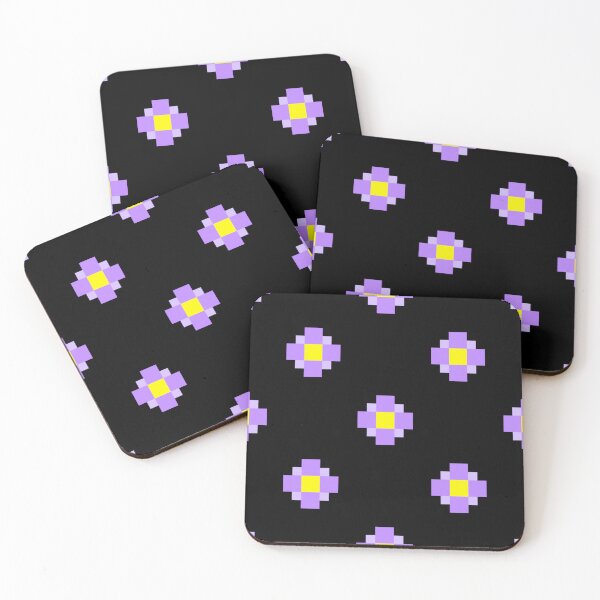 Item preview, Purple Pixel Flowers- cute pixel pattern designed and sold by EWNDesigns.