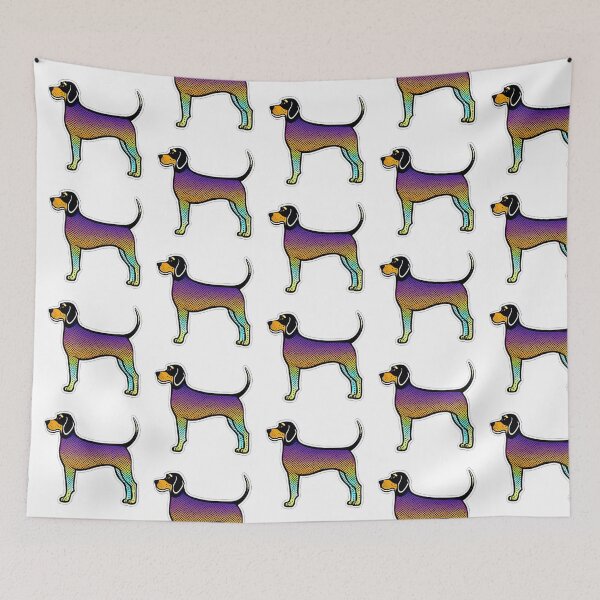 Item preview, colorful Bluetick Coonhound designed and sold by JosieCreativeC.