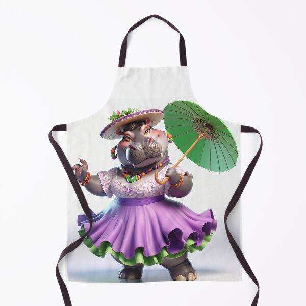 Artikelvorschau, Glamour-Messe: Nilpferd mit Kleid und Regenschirm entworfen und verkauft von 0penvimark.