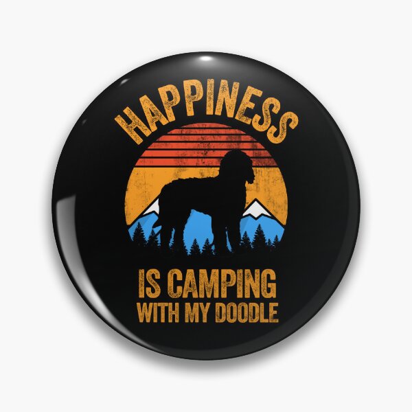 Item preview, Vintage Retro Happiness Is Camping With My Doodle designed and sold by Guarddogdrive.