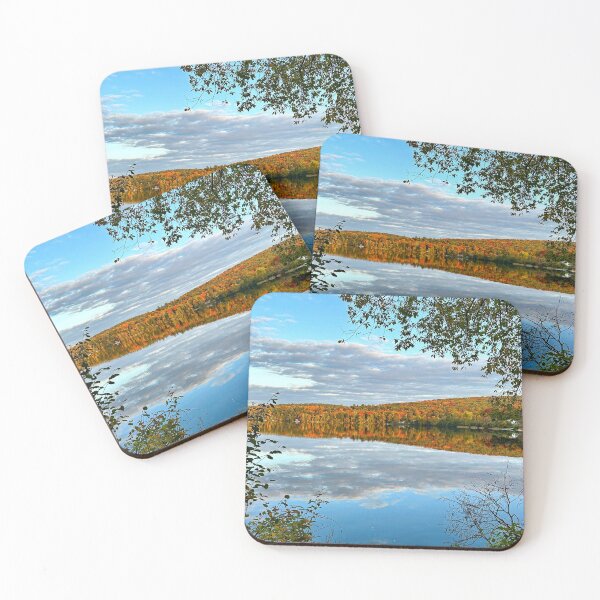Item preview, Reflection of fall trees on a lake designed and sold by ClarissaFlora.