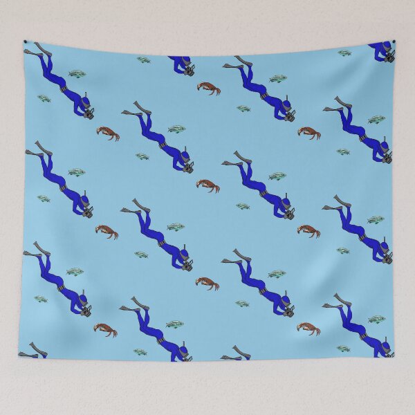 Item preview, Vintage Freediving Diver Photographing a Crab URM designed and sold by urmaddad.
