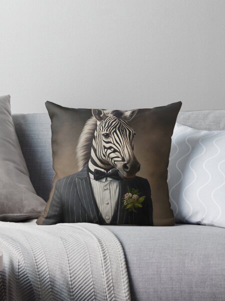 Item preview, Zebra Portrait Dapper Animal Art designed and sold by ConfettiSkyArt.