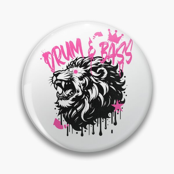 Item preview, DRUM AND BASS  - Stenciled Lion (Black/pink)  designed and sold by Discothreadz.