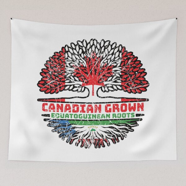Item preview, Equatorial Guinea Equatoguinean Canadian Canada Tree Roots Flag designed and sold by FlagX.
