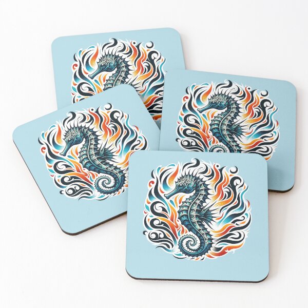 Item preview, Tribal Flames Seahorse - Unique  Artwork designed and sold by SandbarTees.