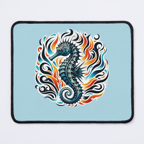 Item preview, Tribal Flames Seahorse - Unique Artwork designed and sold by SandbarTees.