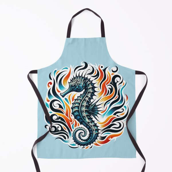 Item preview, Tribal Flames Seahorse - Unique Artwork designed and sold by SandbarTees.