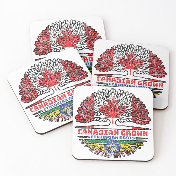 Item preview, Ethiopia Ethiopian Canadian Canada Tree Roots Flag designed and sold by FlagX.