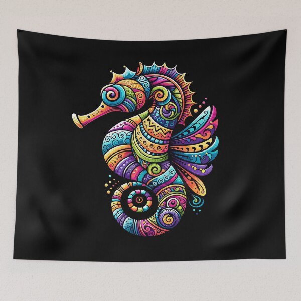 Item preview, Radiant Tribal Seahorse: A Piece of Ocean Conservation and Marine Art designed and sold by SandbarTees.