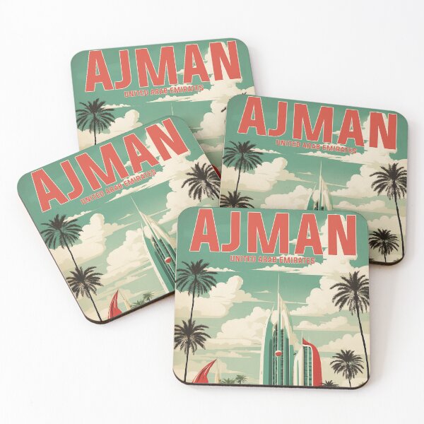 Item preview, Ajman United Arab Emirates Vintage Travel Tourism Watercolor designed and sold by TravelersGems.