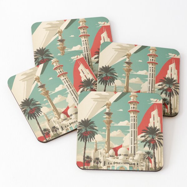 Item preview, Abu Dhabi United Arab Emirates Vintage Travel Tourism Watercolor designed and sold by TravelersGems.