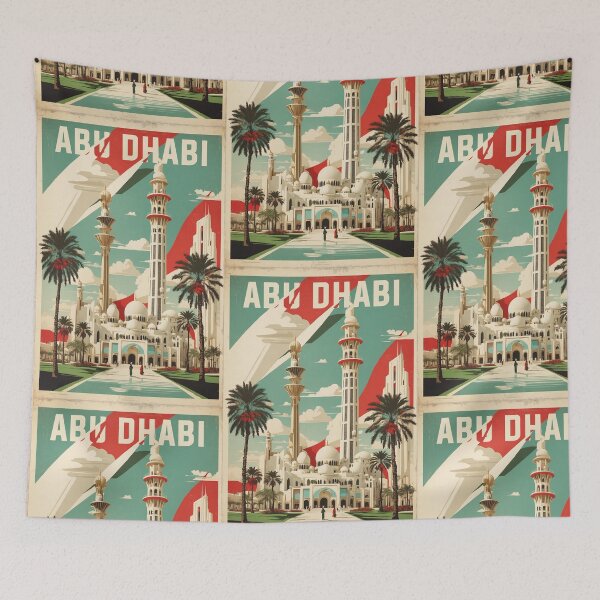 Item preview, Abu Dhabi United Arab Emirates Vintage Travel Tourism Watercolor designed and sold by TravelersGems.