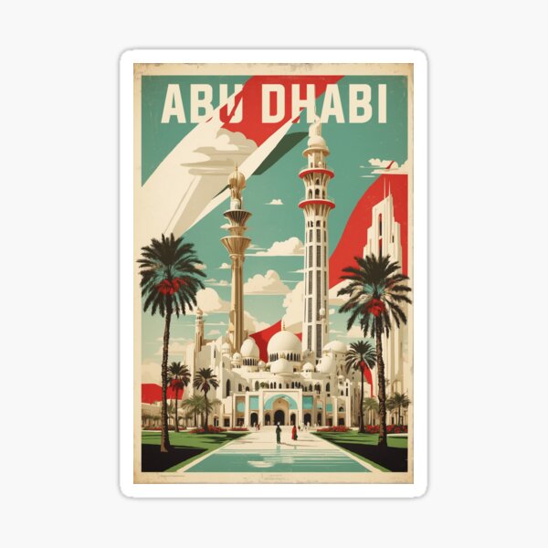 Item preview, Abu Dhabi United Arab Emirates Vintage Travel Tourism Watercolor designed and sold by TravelersGems.