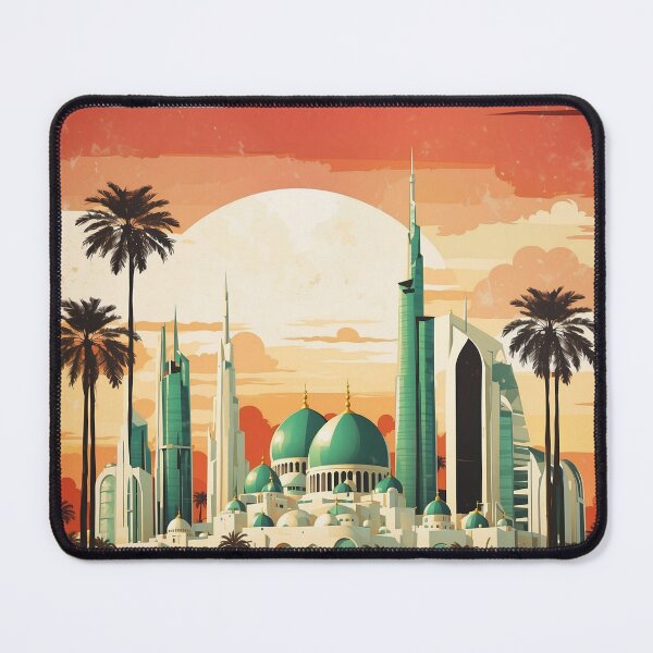 Item preview, Abu Dhabi Arab Emirates Vintage Travel Tourism Watercolor designed and sold by TravelersGems.