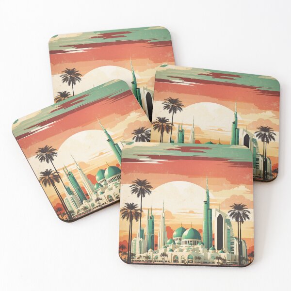 Item preview, Abu Dhabi Arab Emirates Vintage Travel Tourism Watercolor designed and sold by TravelersGems.
