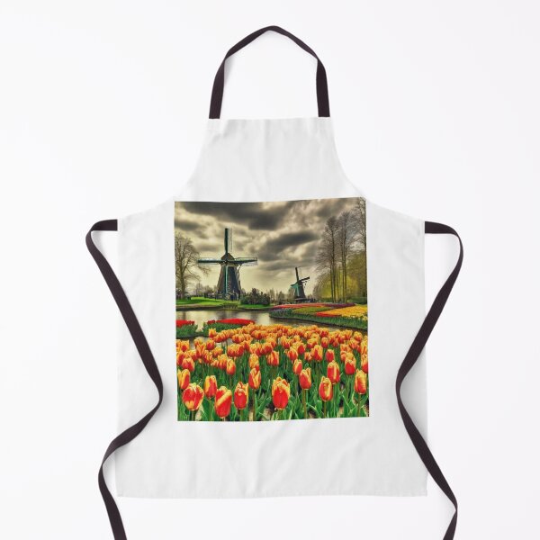 Aperçu de l'œuvre "Tulipes à Keukenhof, Pays-Bas : moulins à vent en arrière-plan" créée et vendue par Artisticanvas.