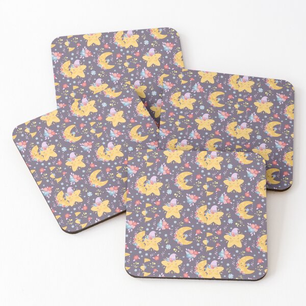 Item preview, Celestial Charm: Cute Moon and Stars Seamless Pattern in Soft Colors" designed and sold by hjian8219.