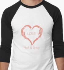 Heart of hot chilli peppers. Valentine's Day Men's Baseball ¾ T-Shirt