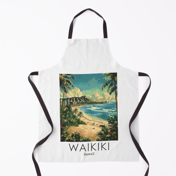 Item preview, A Vintage Travel Illustration of Waikiki - Hawaii designed and sold by GoodOldVintage.