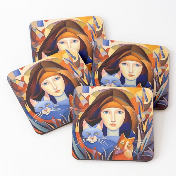 Item preview, Beautiful girl with a cat. designed and sold by Natalia-Vlad.