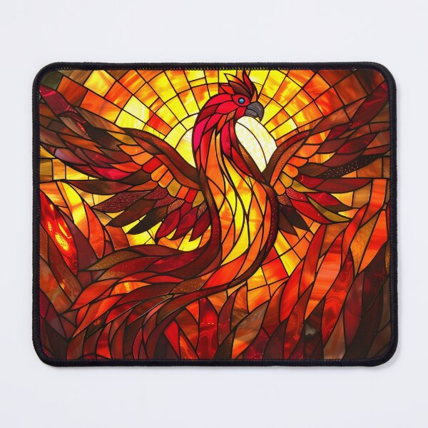 Item preview, Stained glass Phoenix rising print designed and sold by dcrc.