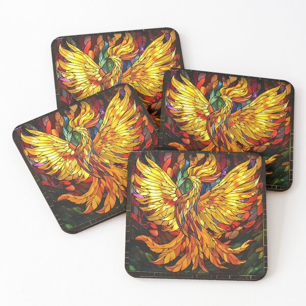Item preview, Stained glass Phoenix rising print designed and sold by dcrc.