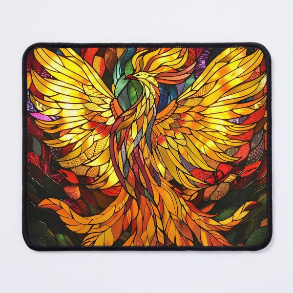Item preview, Stained glass Phoenix rising print designed and sold by dcrc.