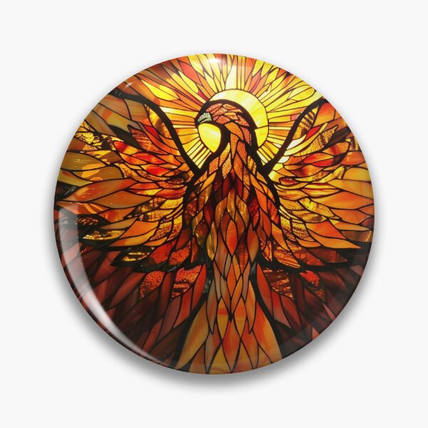 Item preview, stained glass phoenix rising print designed and sold by dcrc.