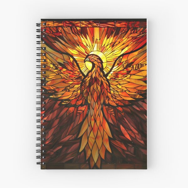Item preview, stained glass phoenix rising print designed and sold by dcrc.