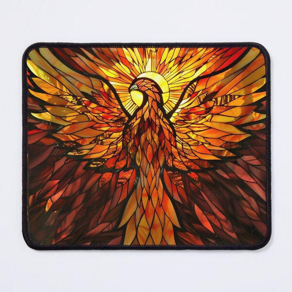 Item preview, stained glass phoenix rising print designed and sold by dcrc.